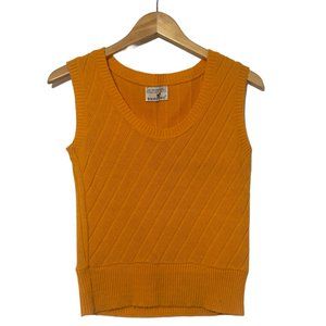SweeTree 100% Orlon Acrylic Vintage Women’s Sweater Vest Orange